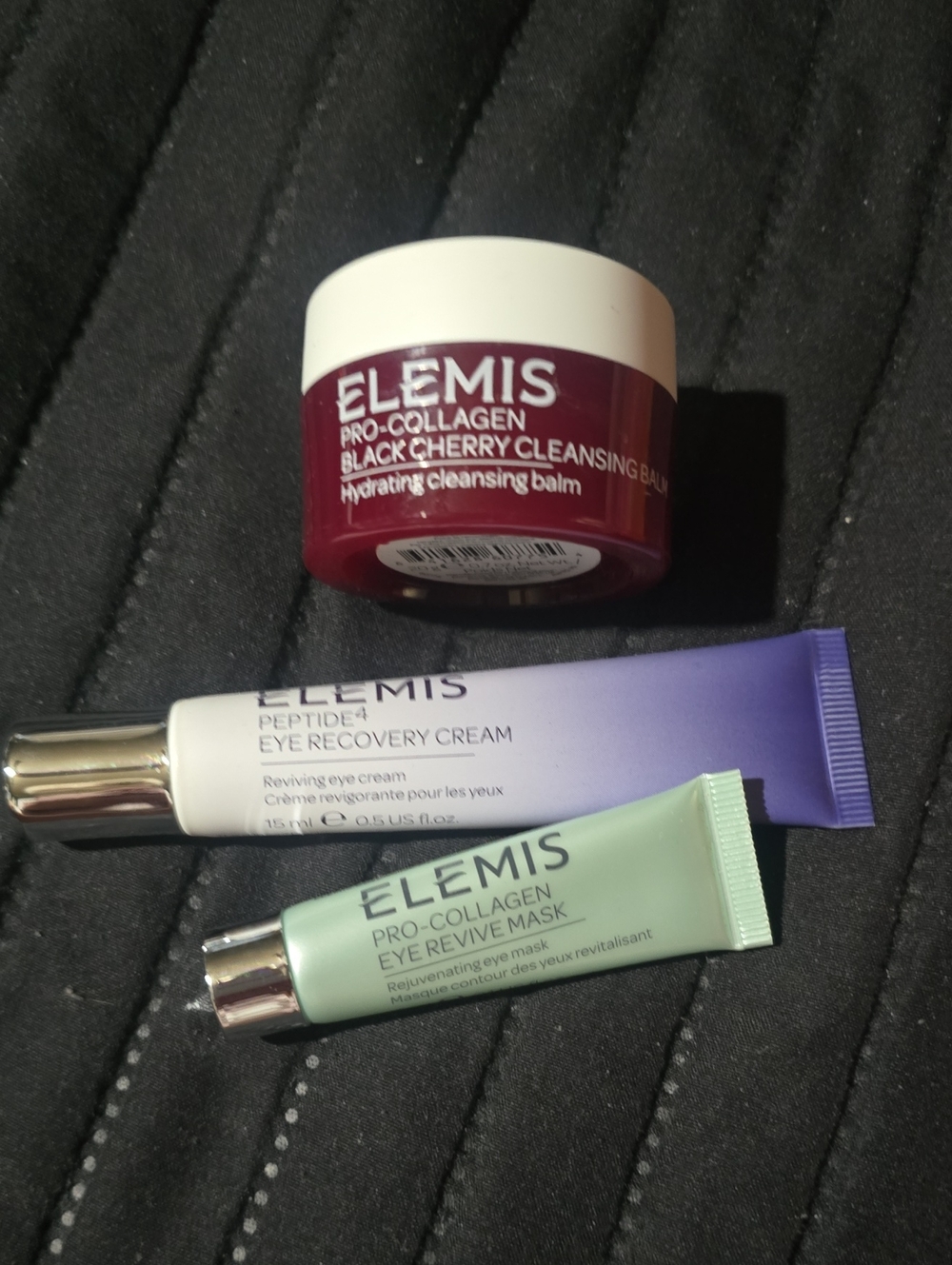 ELEMIS Skincare Trio — Red, Purple, Mint Green Travel Set